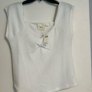 NWT Anthropologie Maeve short sleeve/tank top in white size L